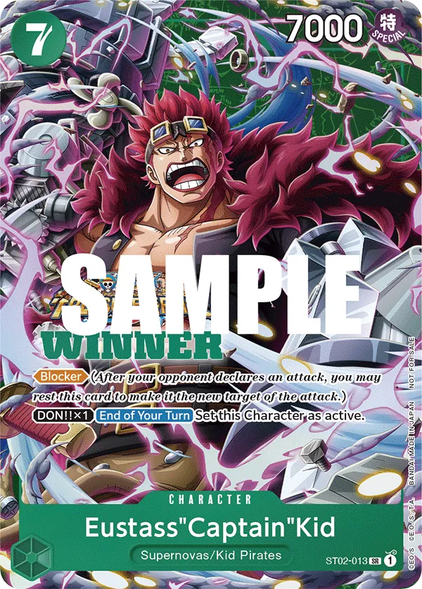 Eustass"Captain"Kid ST02-013 Treasure Cruise Winner Stamp card, Worst Generation