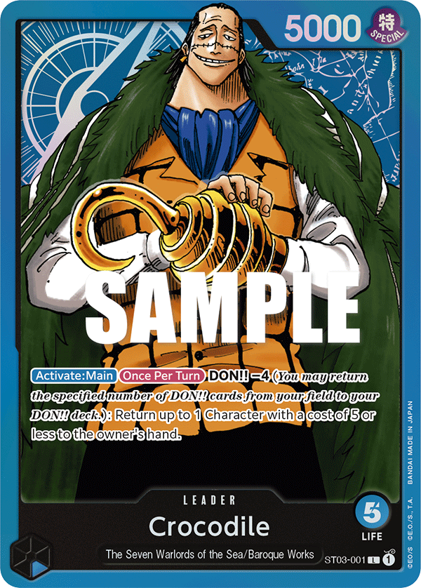 Crocodile ST03-001 card, The Seven Warlords of the Sea
