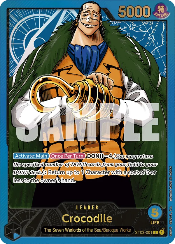 Crocodile ST03-001 Premium Alt Art card, The Seven Warlords of the Sea