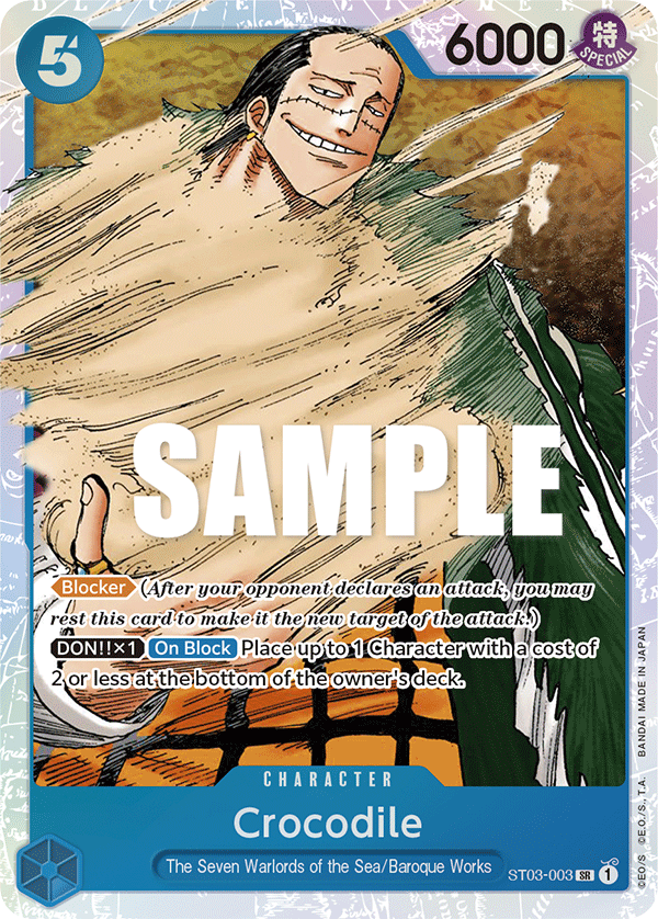 Crocodile ST03-003 card, The Seven Warlords of the Sea