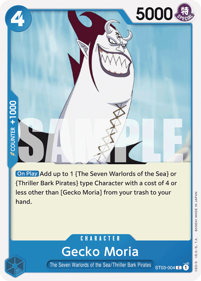 Gecko Moria ST03-004 card, The Seven Warlords of the Sea