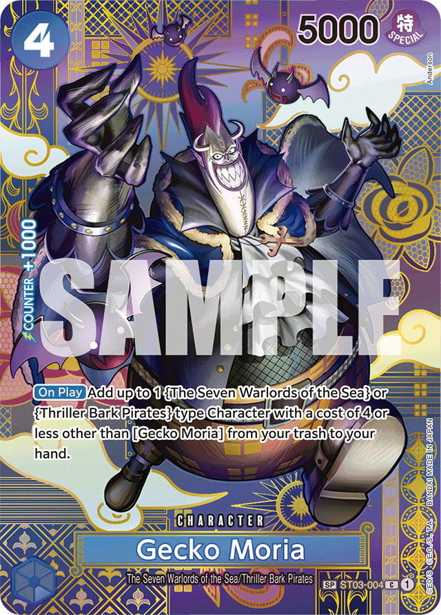 Gecko Moria ST03-004 SP Alt Art card, The Seven Warlords of the Sea