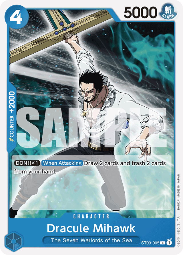 Dracule Mihawk ST03-005 card, The Seven Warlords of the Sea