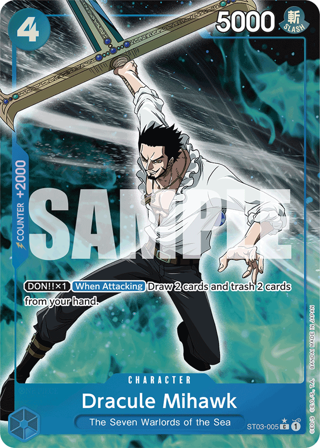Dracule Mihawk ST03-005 Full Art card, The Seven Warlords of the Sea