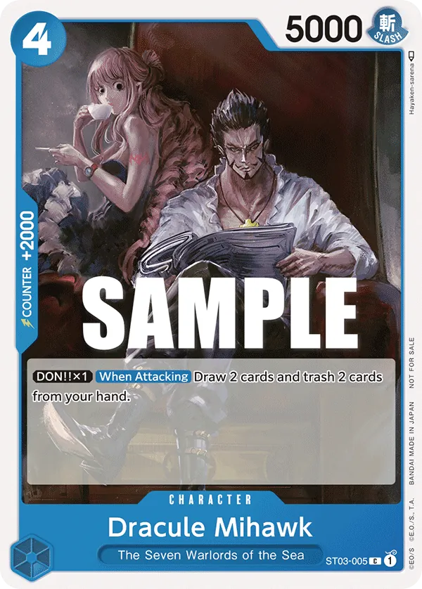 Dracule Mihawk ST03-005 Tournament Pack Vol. 4 Alt Art card, The Seven Warlords of the Sea
