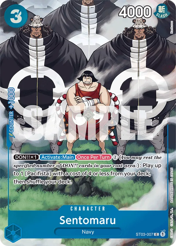 Sentomaru ST03-007 Bandai Card Games Fest Alt Art card, The Seven Warlords of the Sea