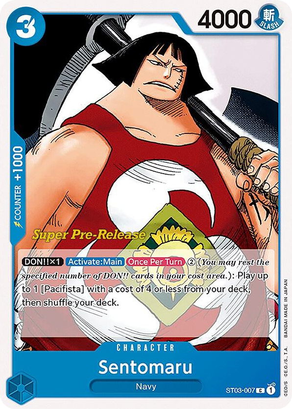Sentomaru ST03-007 Super Pre-Release Stamp card, The Seven Warlords of the Sea