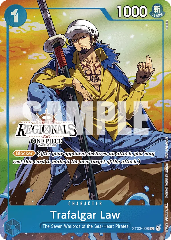Trafalgar Law ST03-008 Regional Participant Stamp card, The Seven Warlords of the Sea