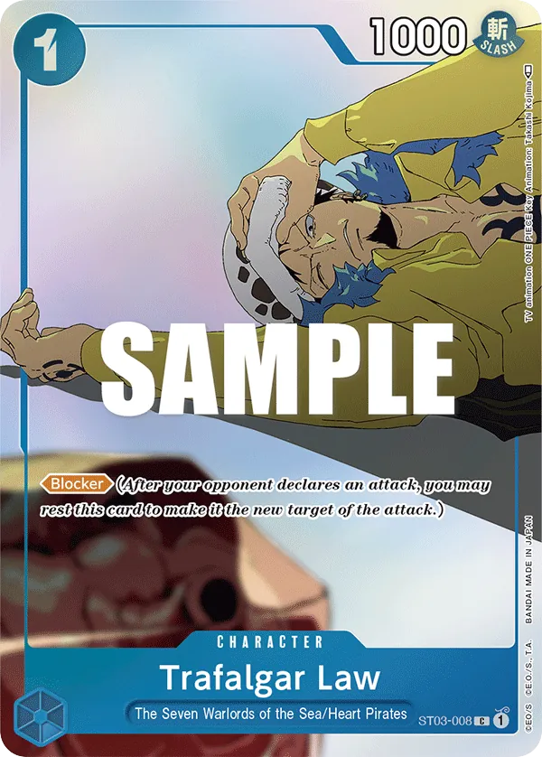Trafalgar Law ST03-008 Gift Collection Alt Art card, The Seven Warlords of the Sea