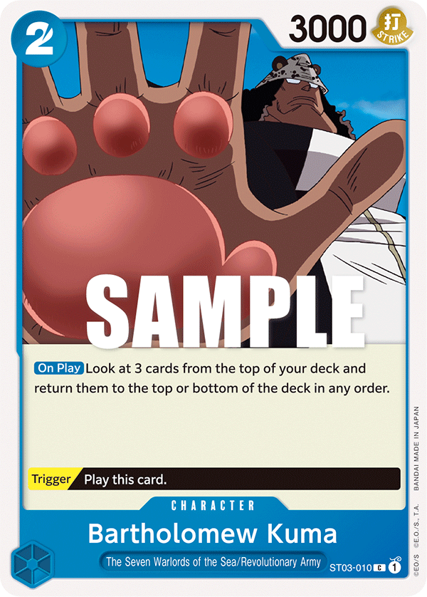 Bartholomew Kuma ST03-010 card, The Seven Warlords of the Sea