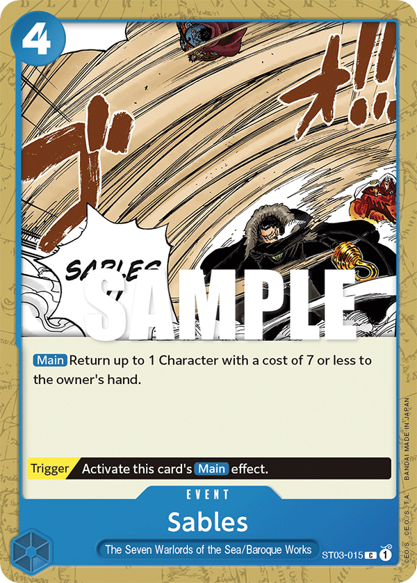 Sables ST03-015 card, The Seven Warlords of the Sea