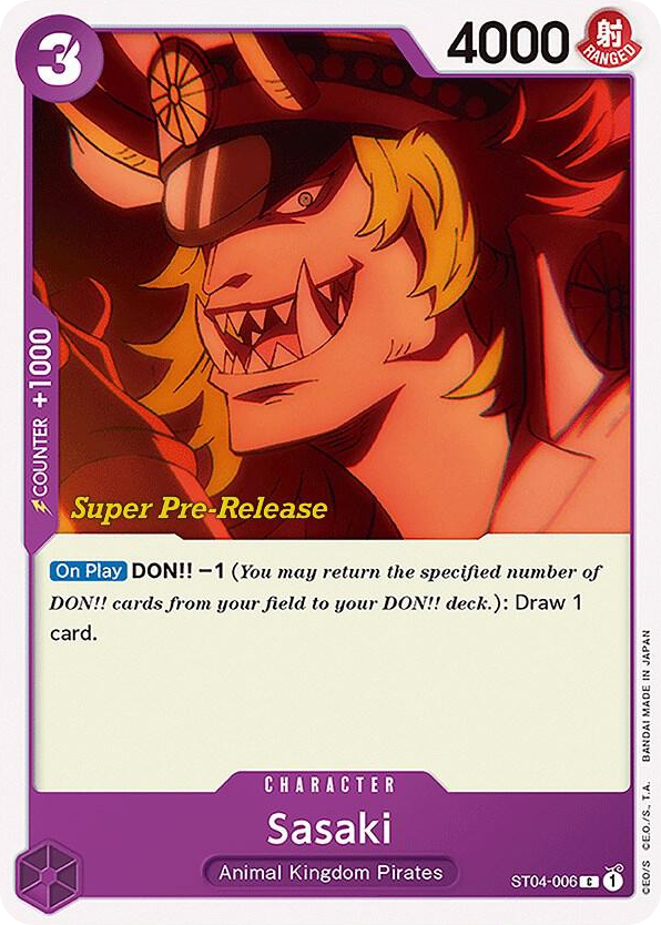 Sasaki ST04-006 Super Pre-Release Stamp card, Animal Kingdom