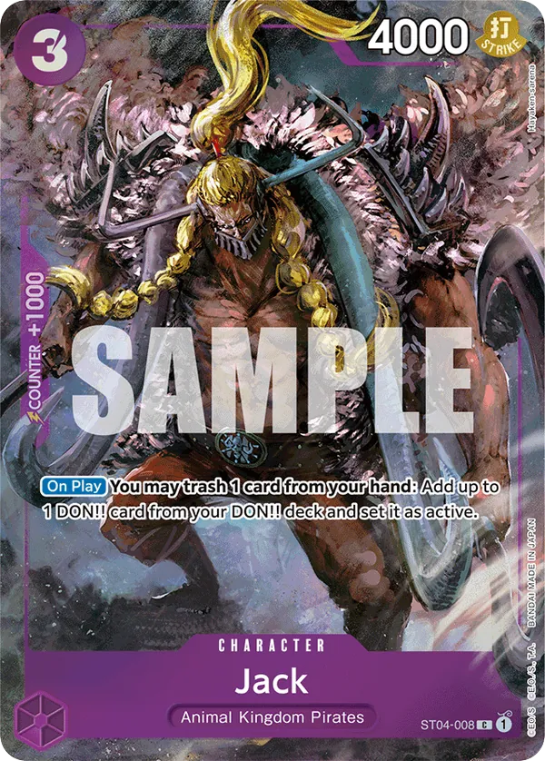 Jack ST04-008 Bandai Card Games Fest Alt Art card, Animal Kingdom