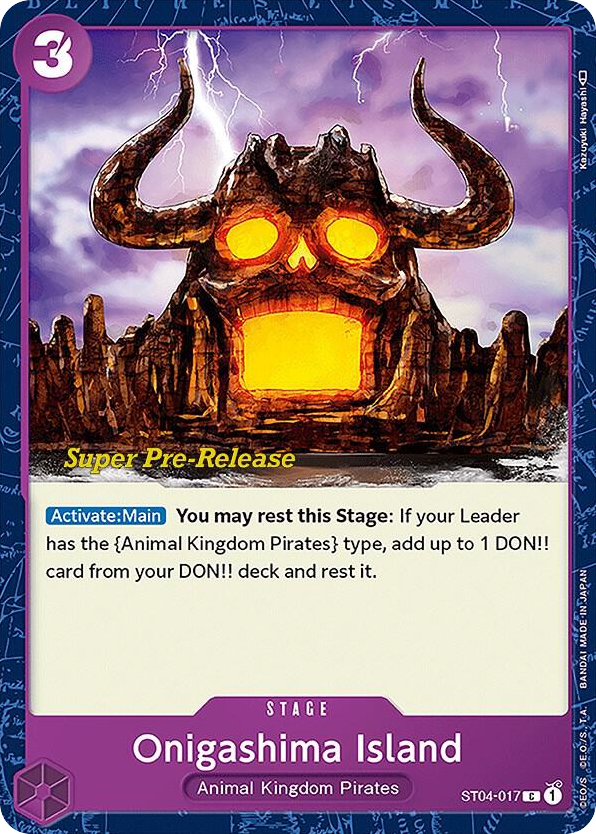Onigashima Island ST04-017 Super Pre-Release Stamp card, Animal Kingdom