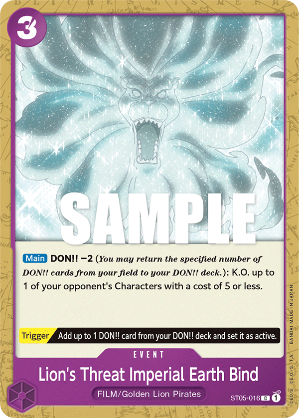 Lion's Threat Imperial Earth Bind ST05-016 card, ONE PIECE FILM edition