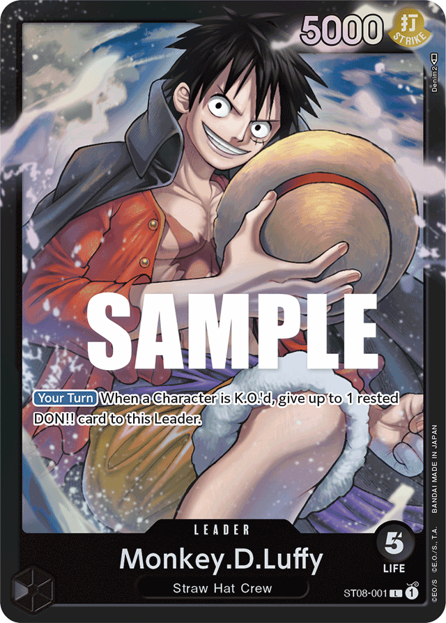 Monkey.D.Luffy ST08-001 card, Monkey.D.Luffy