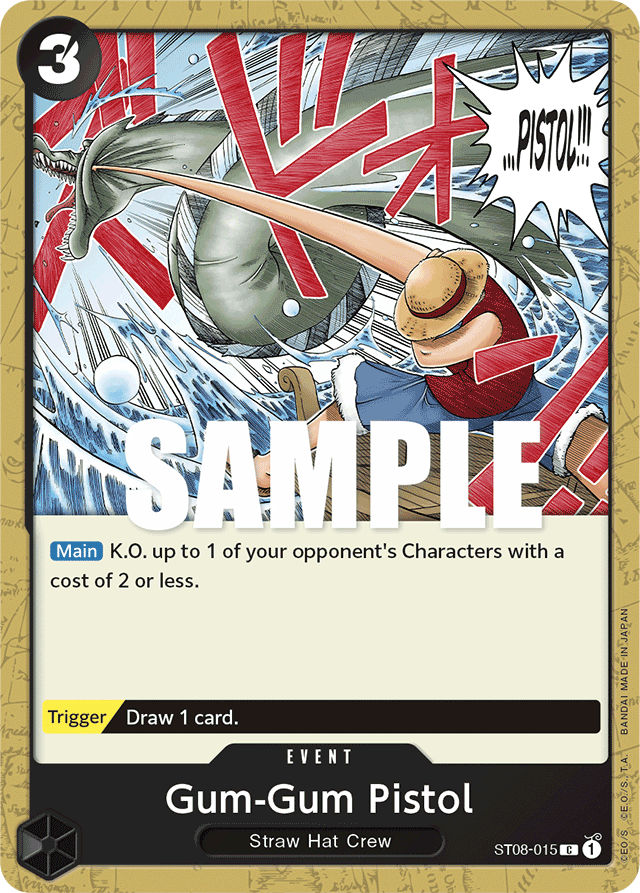 Gum-Gum Pistol ST08-015 card, Monkey.D.Luffy