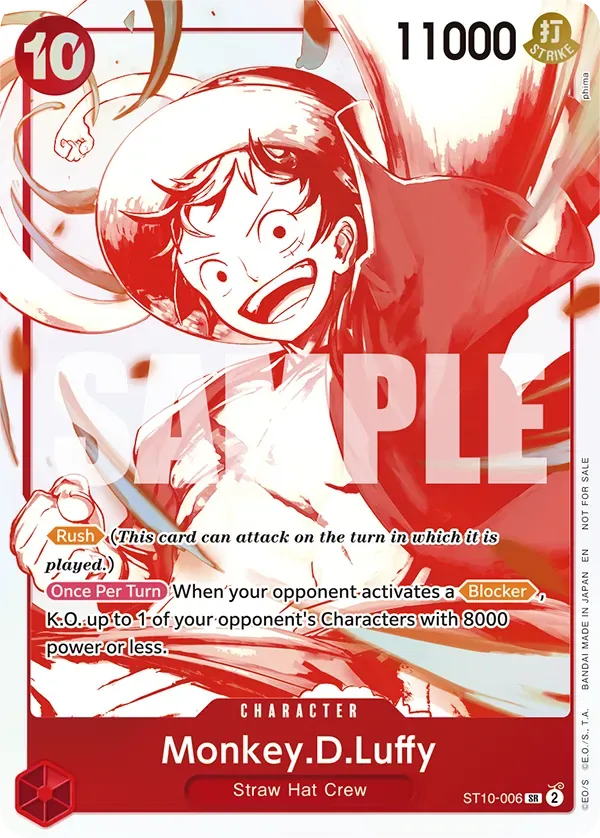 Monkey.D.Luffy ST10-006 Third Anniversary Alt Art card, Ultra Deck: The Three Captains