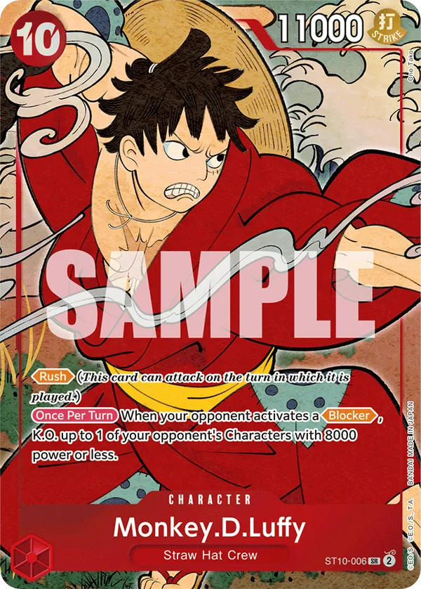 Monkey.D.Luffy ST10-006 First Anniversary Alt Art card, Ultra Deck: The Three Captains