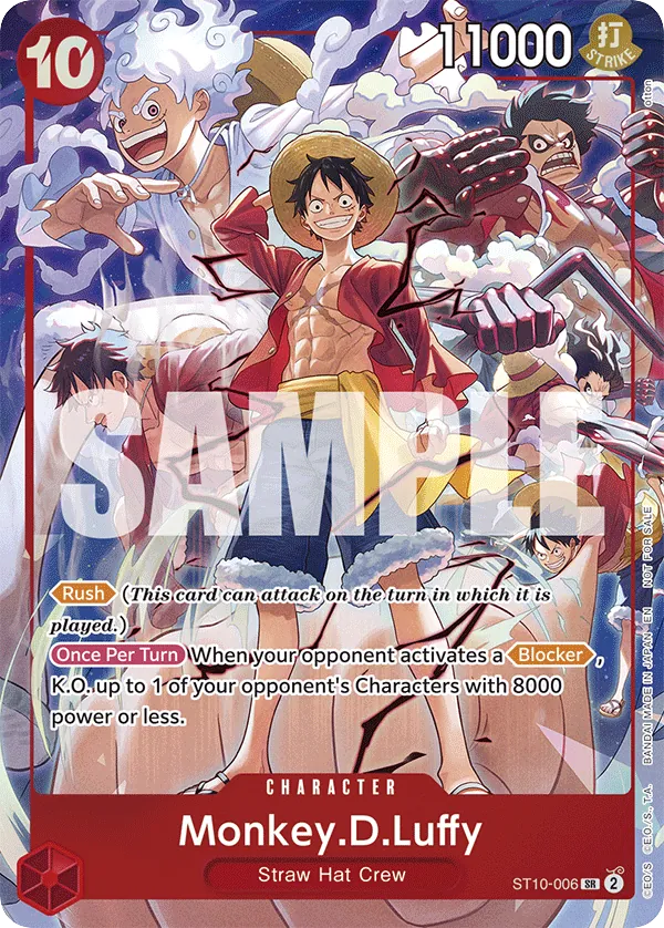 Monkey.D.Luffy ST10-006 One Piece Day Alt Art card, Ultra Deck: The Three Captains