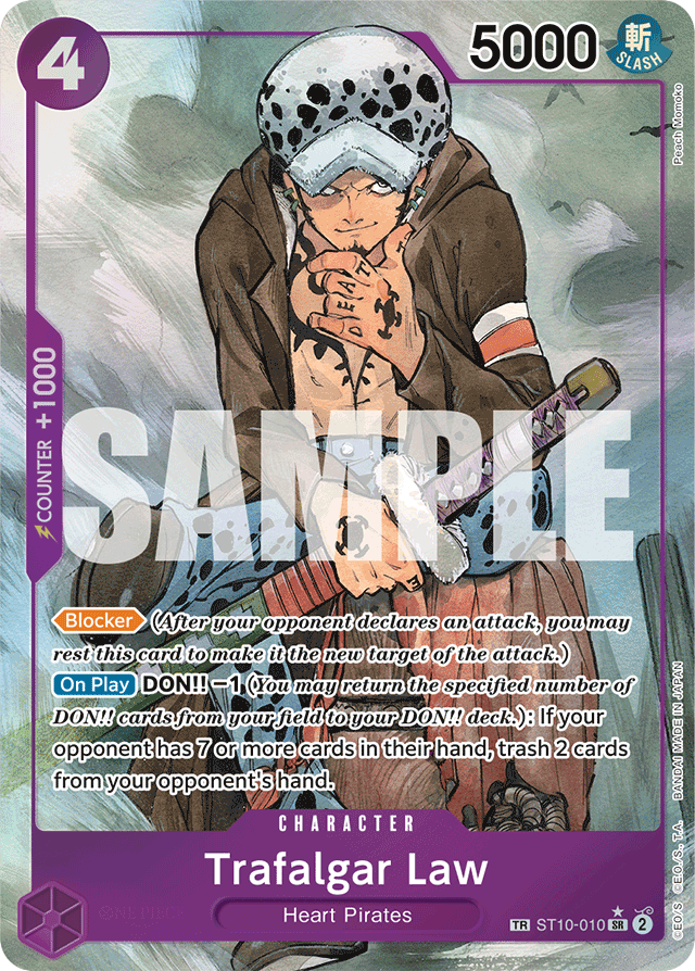 Trafalgar Law ST10-010 Treasure Rare card, Ultra Deck: The Three Captains