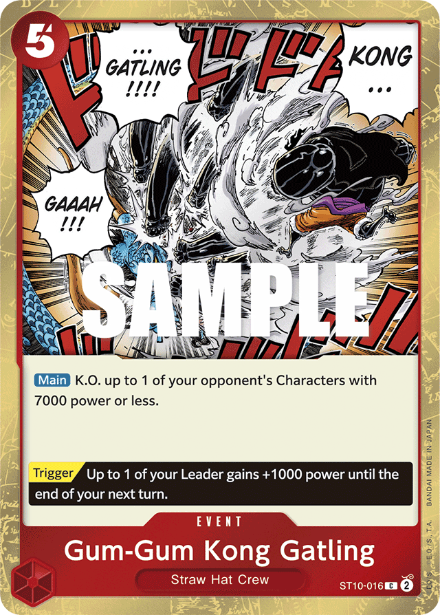 Gum-Gum Kong Gatling ST10-016 card, Ultra Deck: The Three Captains