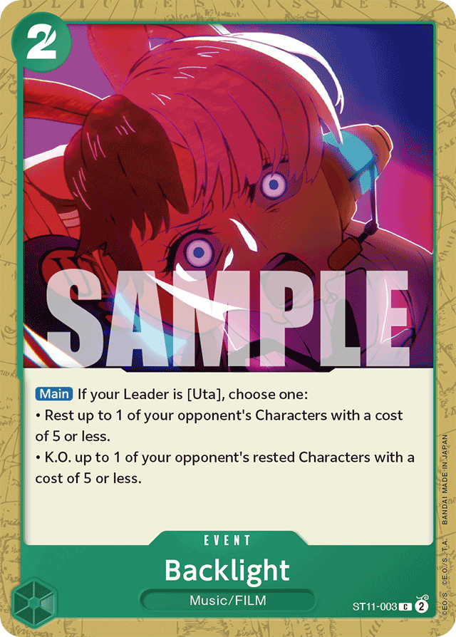 Backlight ST11-003 card, Uta