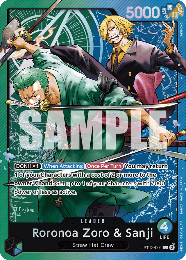 Roronoa Zoro & Sanji ST12-001 card, Zoro and Sanji