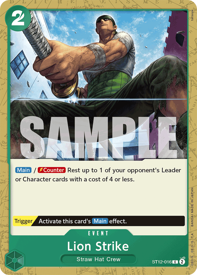 Lion Strike ST12-016 card, Zoro and Sanji