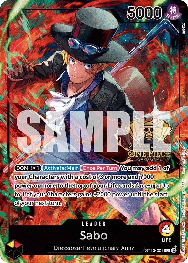 Sabo ST13-001 Second Anniversary Stamp card, Ultra Deck: The Three Brothers