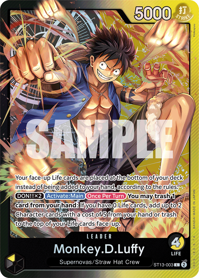 Monkey.D.Luffy ST13-003 card, Ultra Deck: The Three Brothers