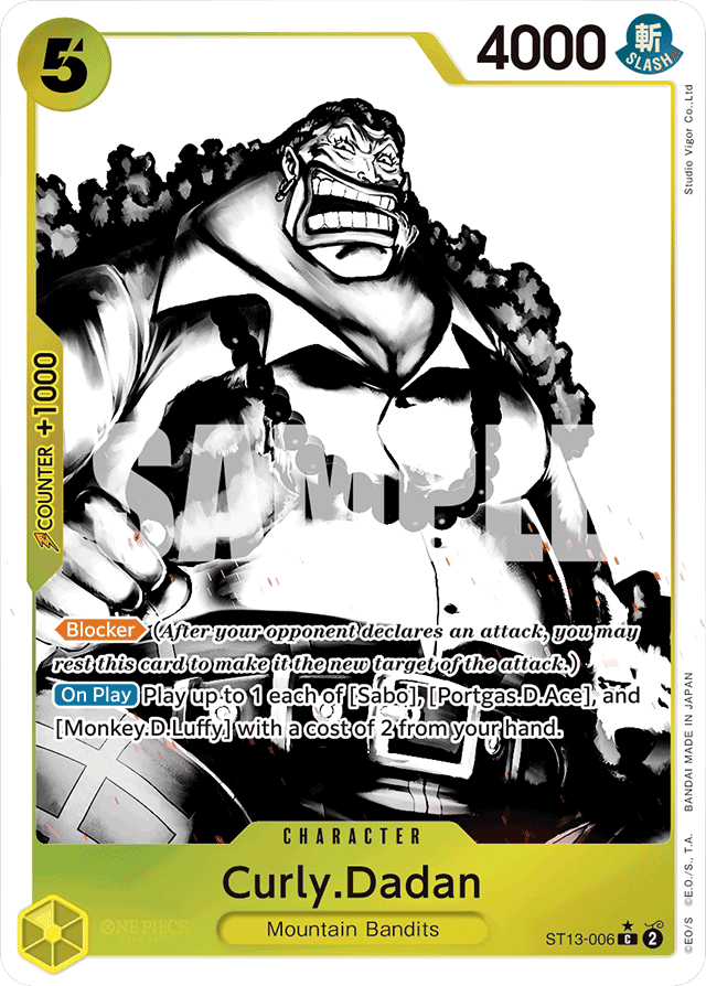 Curly.Dadan ST13-006 Alt Art card, Ultra Deck: The Three Brothers