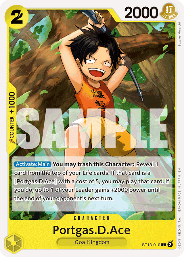 Portgas.D.Ace ST13-010 Reprint card, Ultra Deck: The Three Brothers