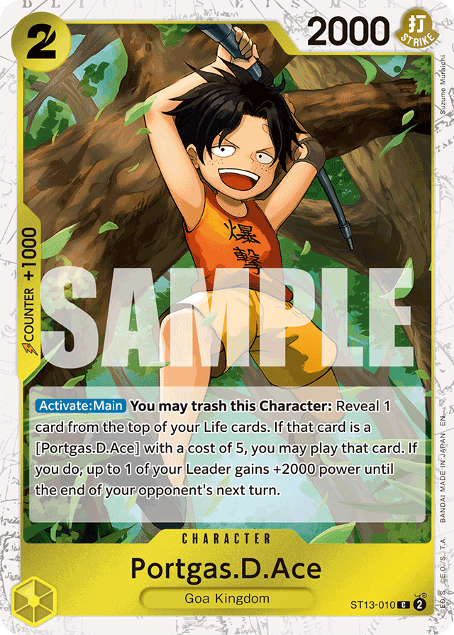 Portgas.D.Ace ST13-010 Jolly Roger Foil card, Ultra Deck: The Three Brothers