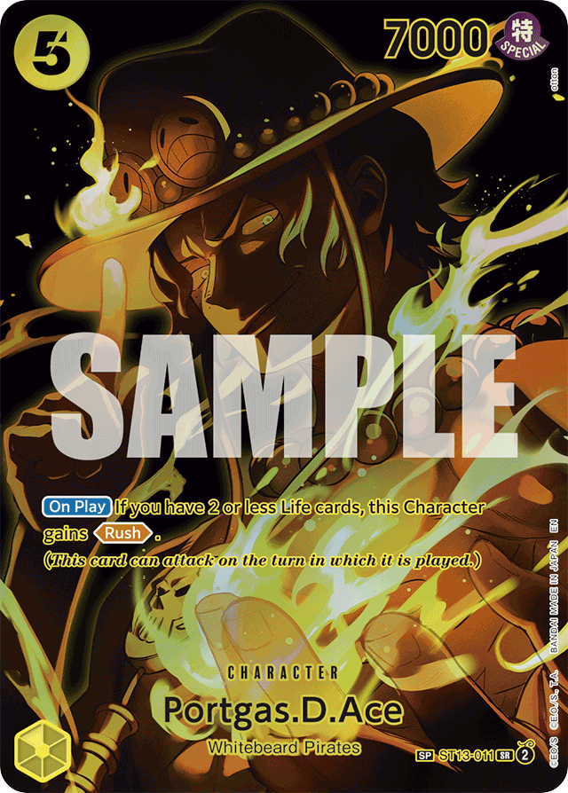 Portgas.D.Ace ST13-011 SP Alt Art card, Ultra Deck: The Three Brothers