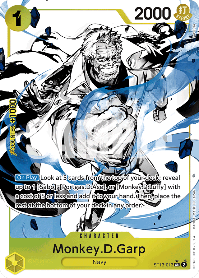 Monkey.D.Garp ST13-013 Alt Art card, Ultra Deck: The Three Brothers