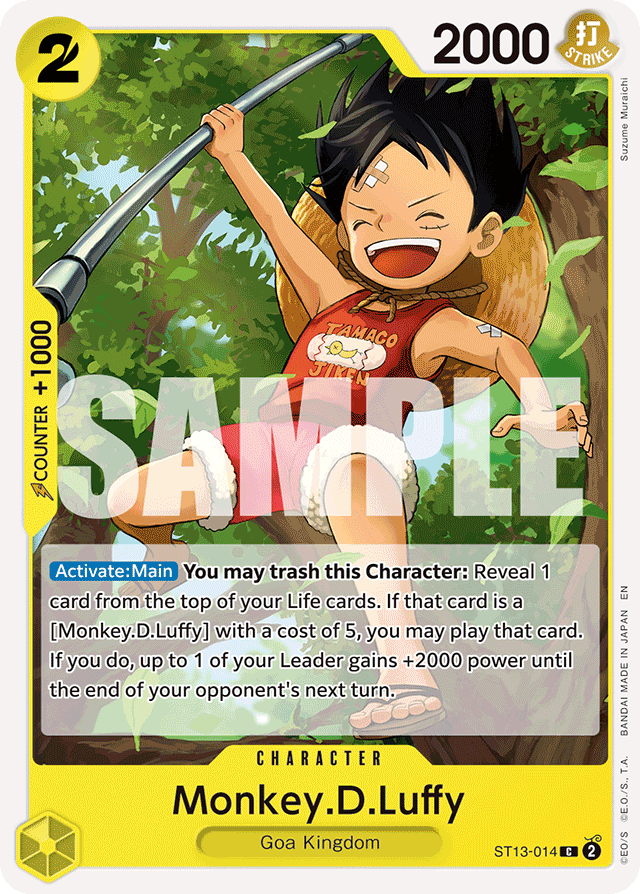 Monkey.D.Luffy ST13-014 Reprint card, Ultra Deck: The Three Brothers