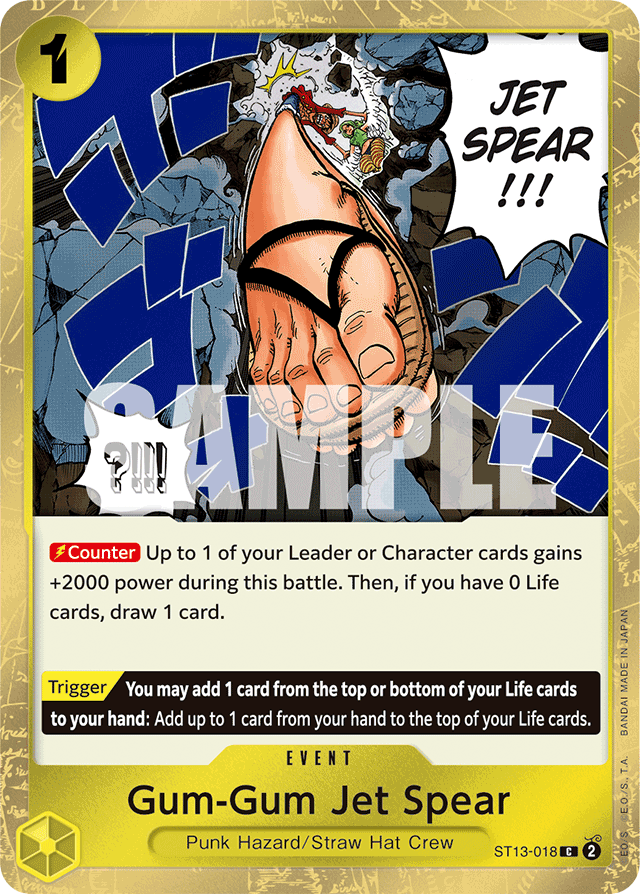 Gum-Gum Jet Spear ST13-018 card, Ultra Deck: The Three Brothers