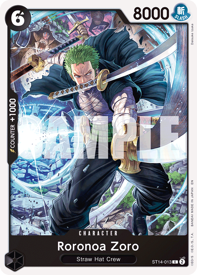 Roronoa Zoro ST14-013 Reprint / Jolly Roger Foil card, 3D2Y