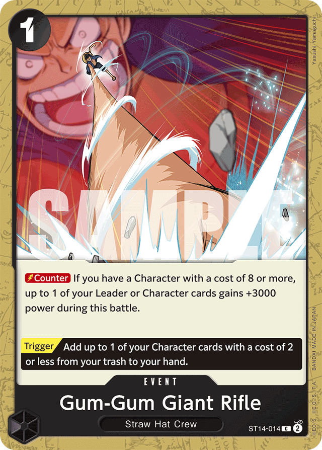 Gum-Gum Giant Rifle ST14-014 card, 3D2Y