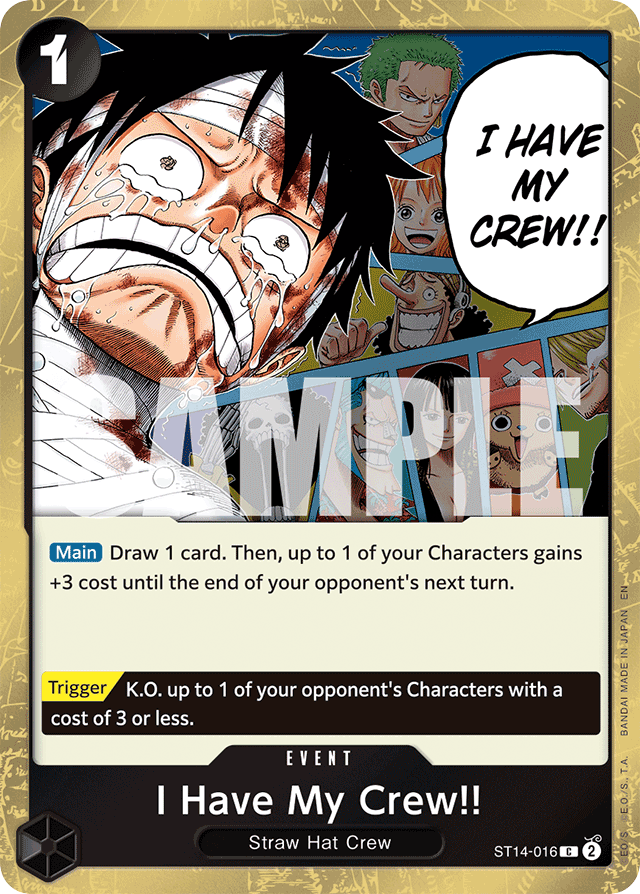 I Have My Crew!! ST14-016 Jolly Roger Foil card, 3D2Y
