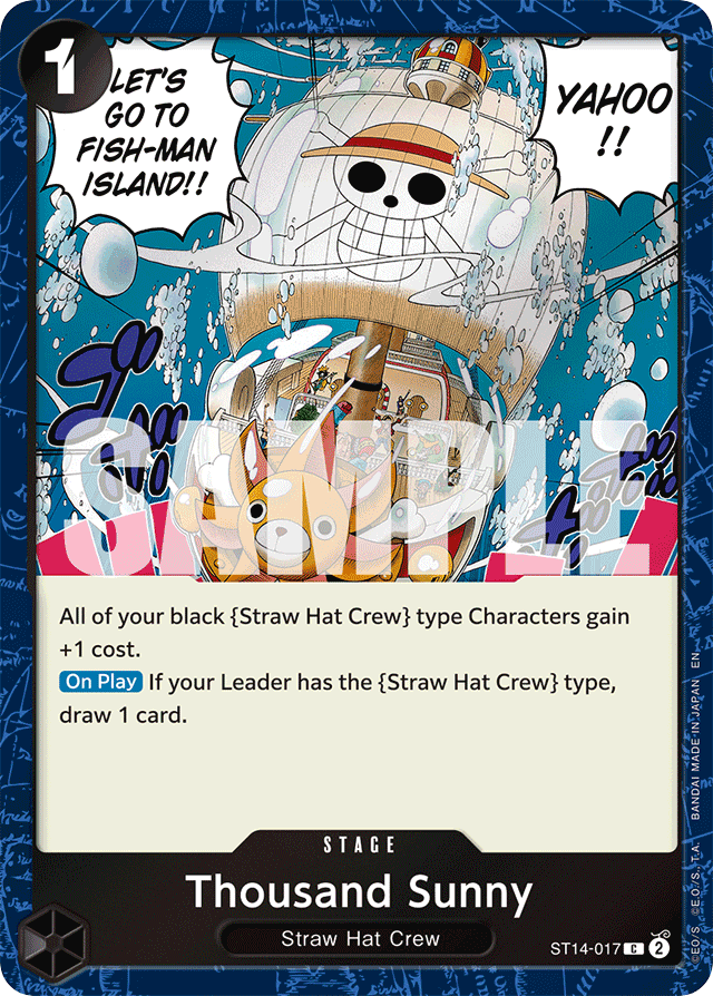 Thousand Sunny ST14-017 Jolly Roger Foil card, 3D2Y