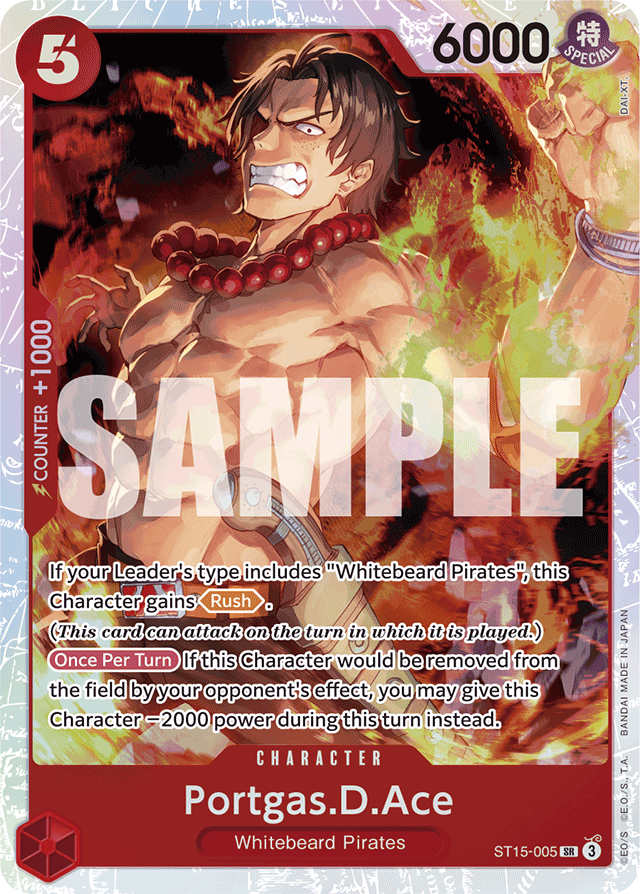 Portgas.D.Ace ST15-005 card, RED Edward.Newgate