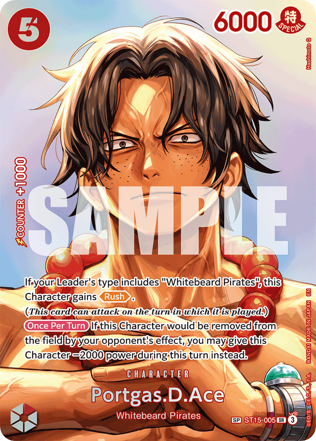 Portgas.D.Ace ST15-005 SP Alt Art card, RED Edward.Newgate