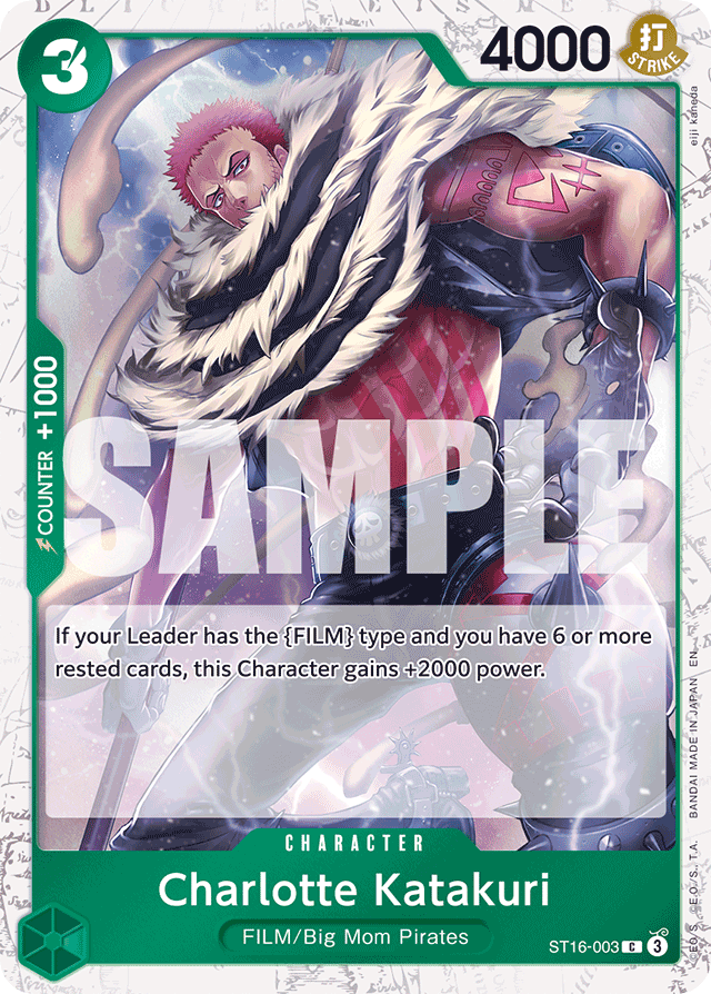Charlotte Katakuri ST16-003 Jolly Roger Foil card, GREEN Uta