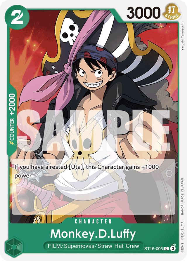 Monkey.D.Luffy ST16-005 card, GREEN Uta