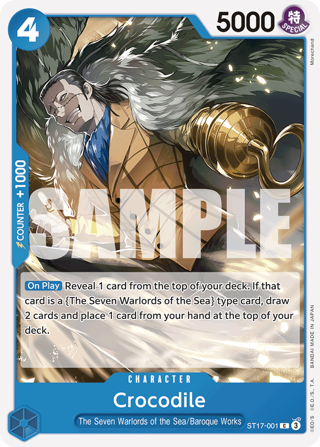 Crocodile ST17-001 card, BLUE Donquixote Doflamingo