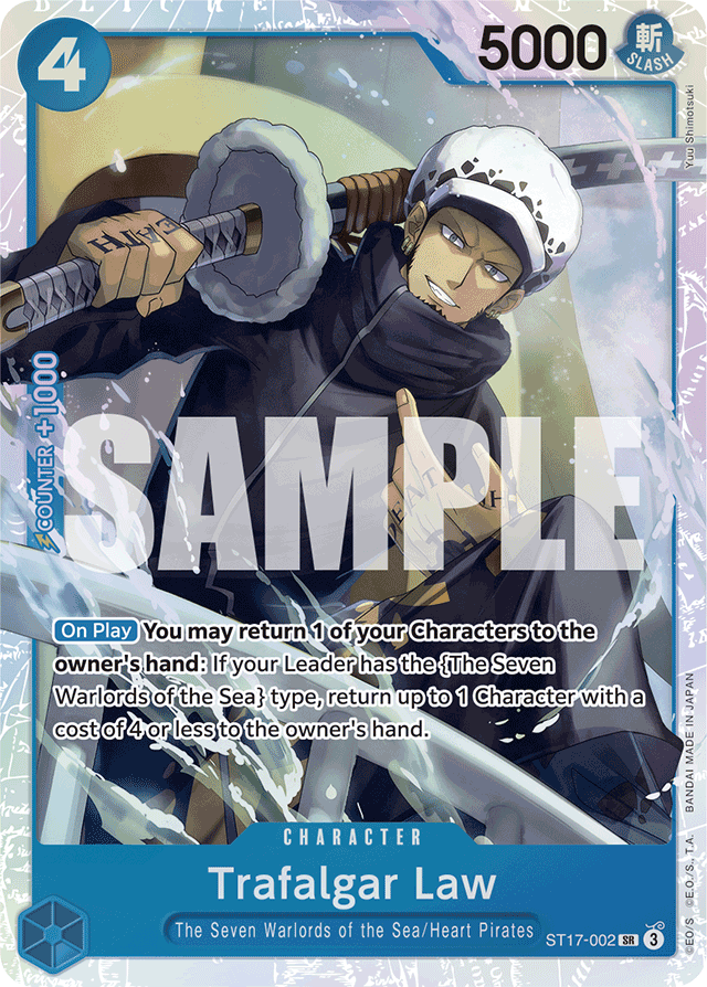 Trafalgar Law ST17-002 card, BLUE Donquixote Doflamingo