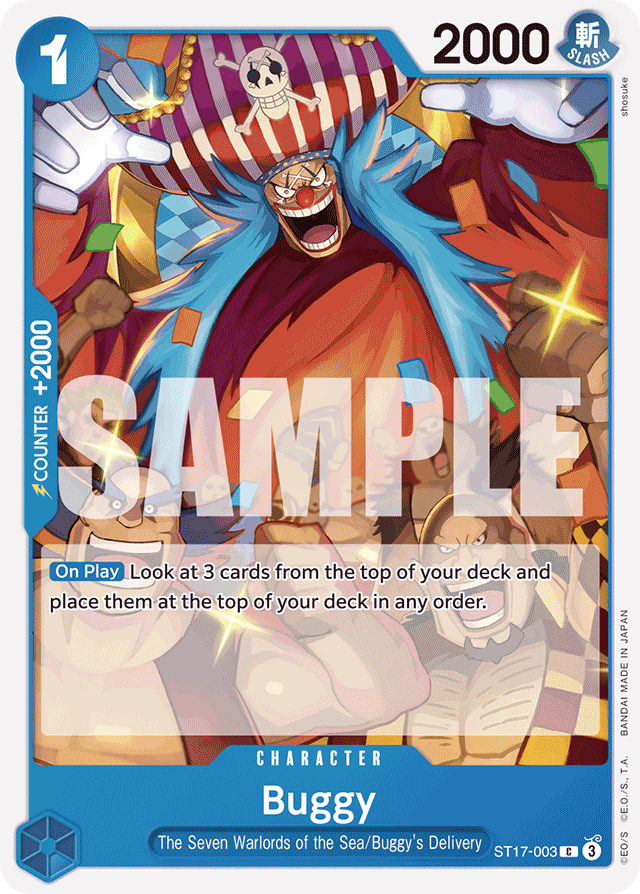 Buggy ST17-003 card, BLUE Donquixote Doflamingo