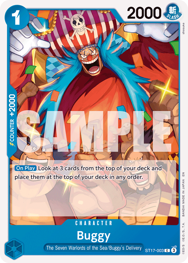 Buggy ST17-003 Reprint card, BLUE Donquixote Doflamingo